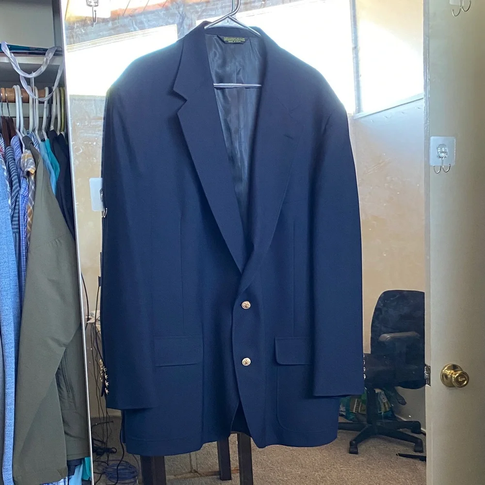 Classic Navy Blazer with Gold Accents